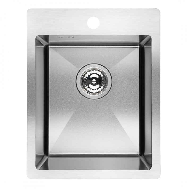Zlew Zlewozmywak Jednokomorowy Stalowy z Syfonem Inox Marmara
