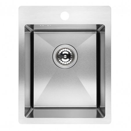 Zlew Zlewozmywak Jednokomorowy Stalowy z Syfonem Inox Marmara