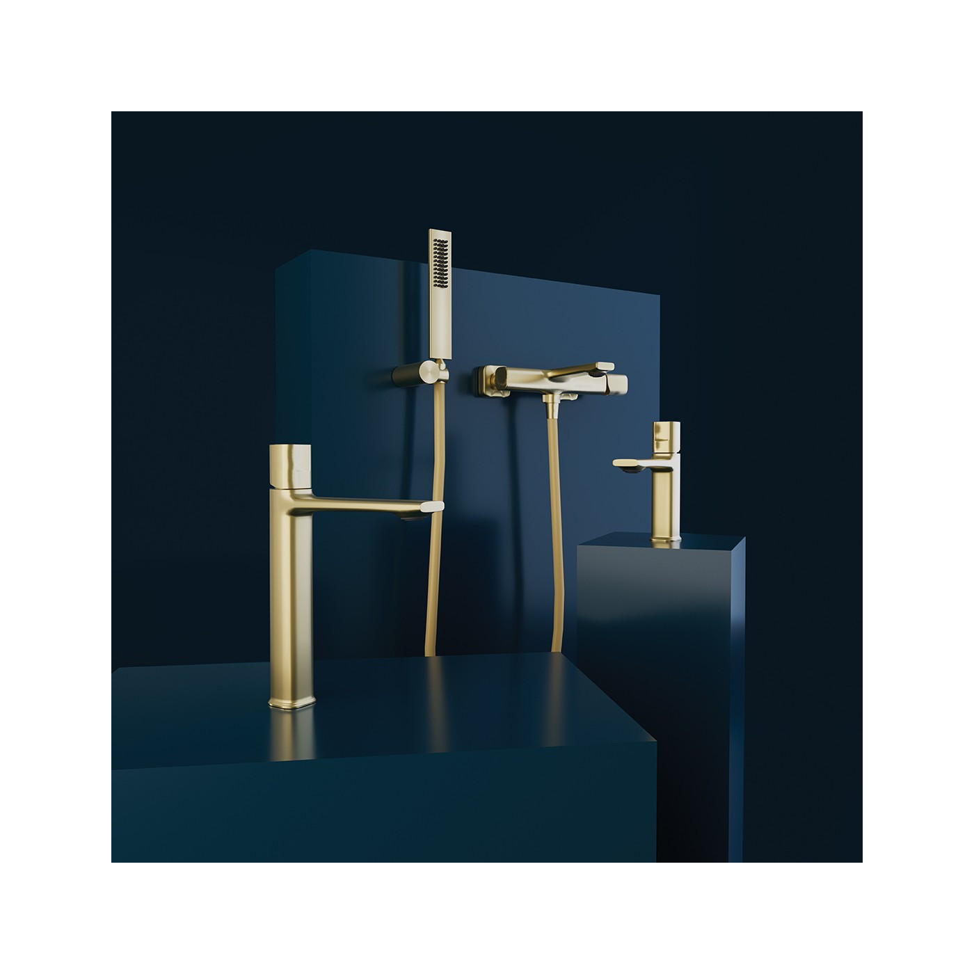 Bateria Umywalkowa Stojąca Nablatowa z Korkiem Złota Tores