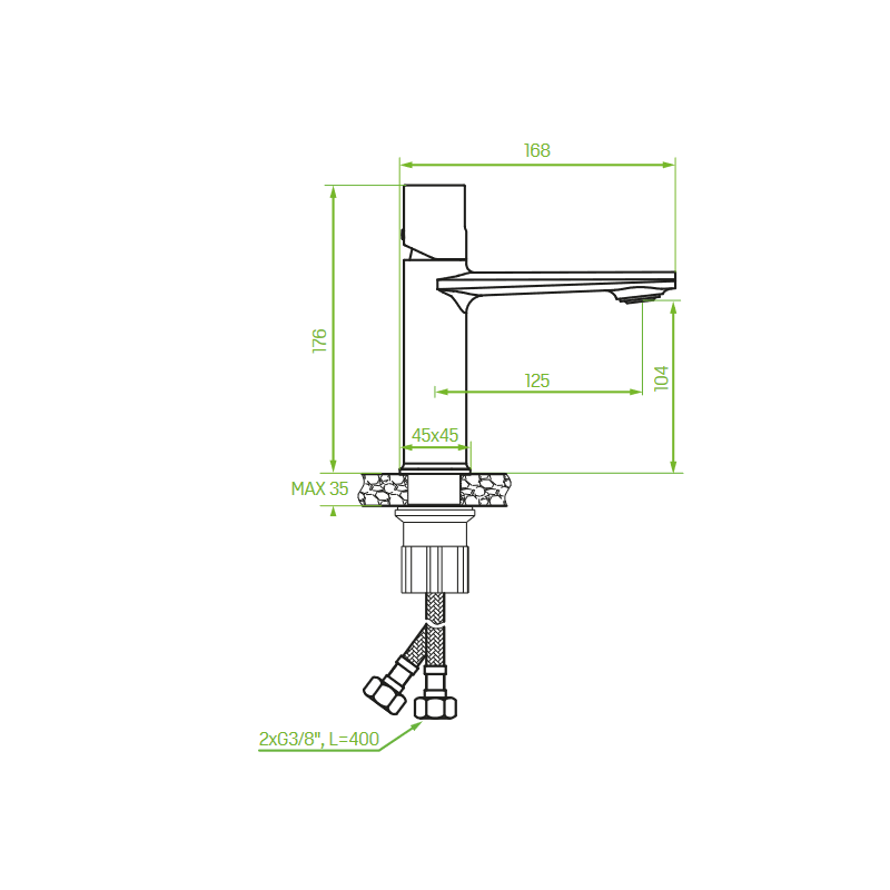 Bateria Umywalkowa Stojąca z Korkiem Chrom Tores Bateria Umywalkowa Stojąca z Korkiem Chrom Tores