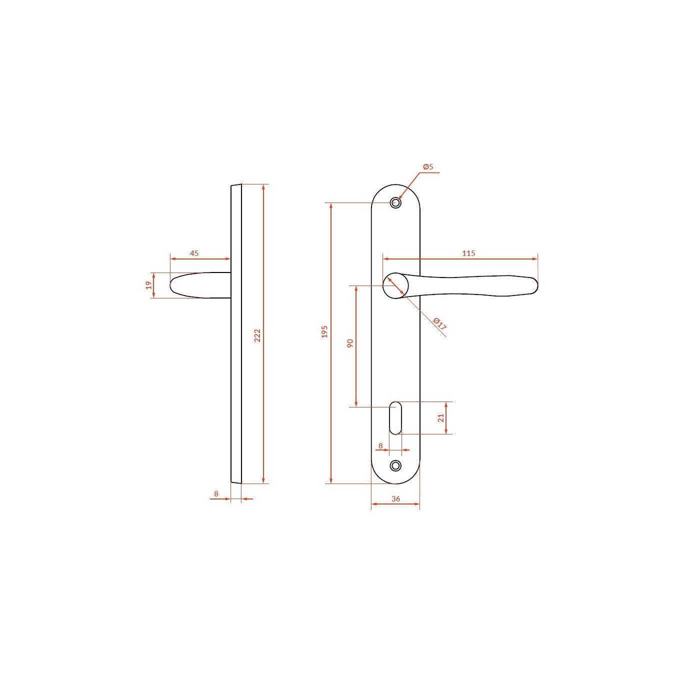 Klamka do Drzwi Wewnętrznych Klamka Wewnętrzna Klucz Satyna EWA Klamka do Drzwi Wewnętrznych Klamka Wewnętrzna Klucz Satyna EWA