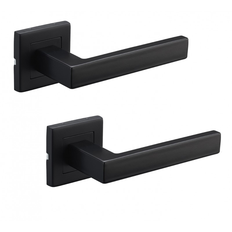 Klamka Czarna Matowa do Drzwi Wewnętrznych MEDA