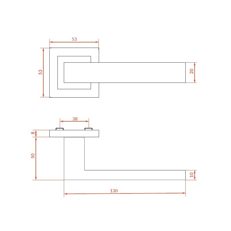 Klamka Czarna Matowa do Drzwi Wewnętrznych MEDA