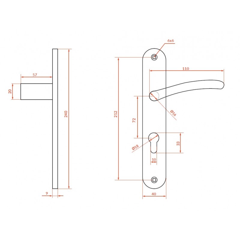 Klamka do Drzwi Wewnętrznych Klamka Wewnętrzna Wkładka Satyna WIKOS Klamka do Drzwi Wewnętrznych Klamka Wewnętrzna Wkładka Satyna WIKOS