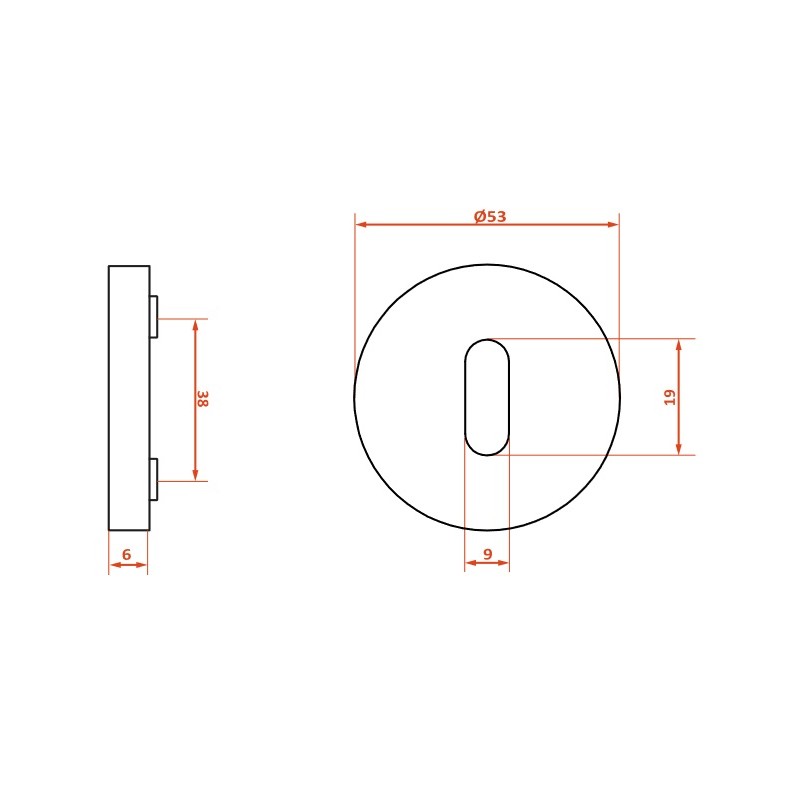 Rozety Okrągłe Klucz Szyldy do Klamki Wewnętrznej Złote MALAGA