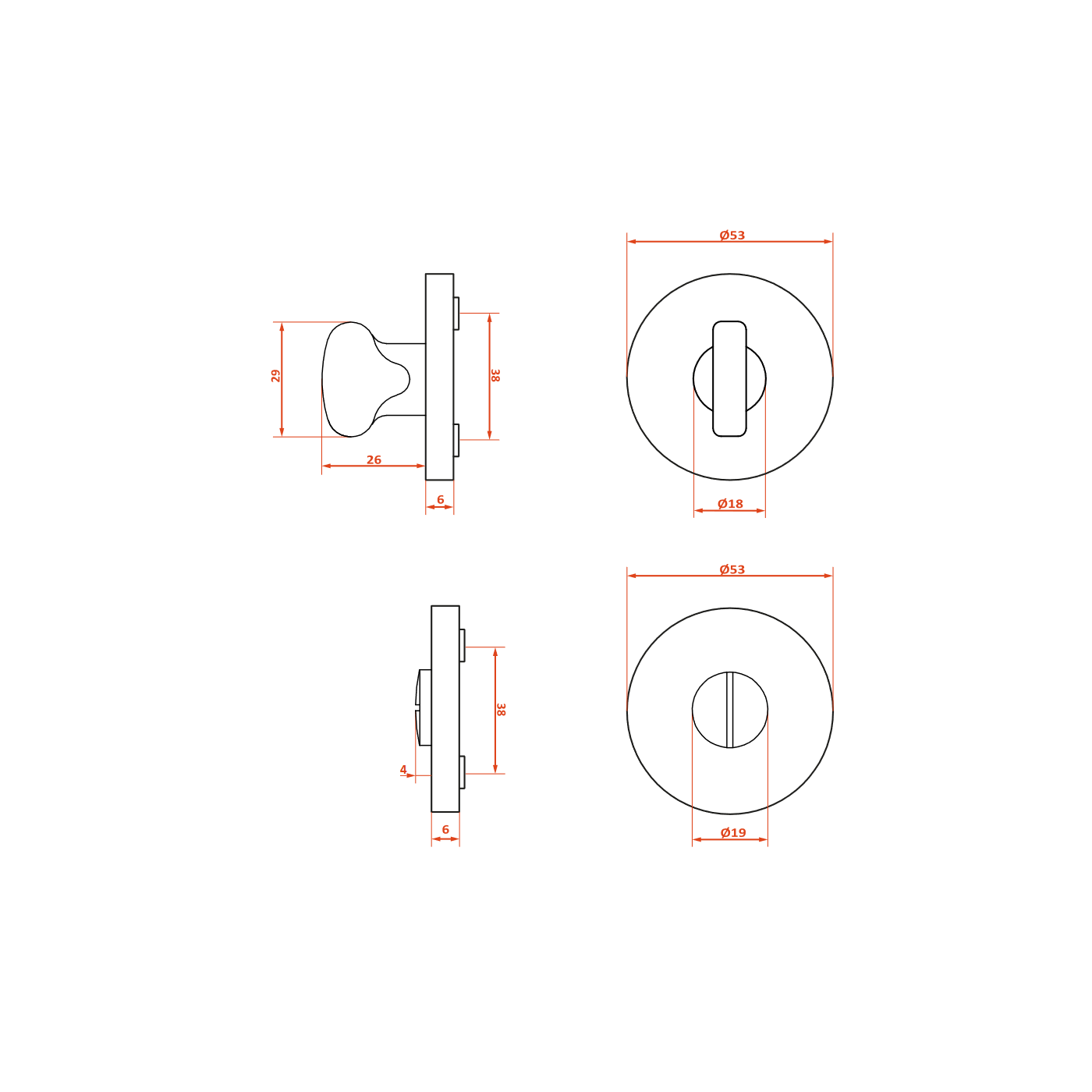 Rozety Okrągłe WC Szyldy do Klamki Wewnętrznej Złote MALAGA