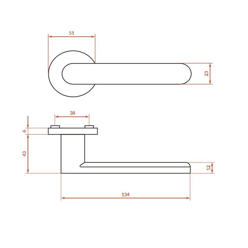 Klamka do Drzwi Wewnętrznych Malaga