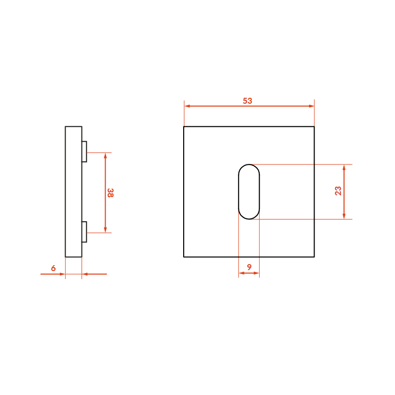 Rozety Kwadrat Klucz Szyldy do Klamki Wewnętrznej Satyna FIORE Rozety Kwadrat Klucz Szyldy do Klamki Wewnętrznej Satyna FIORE