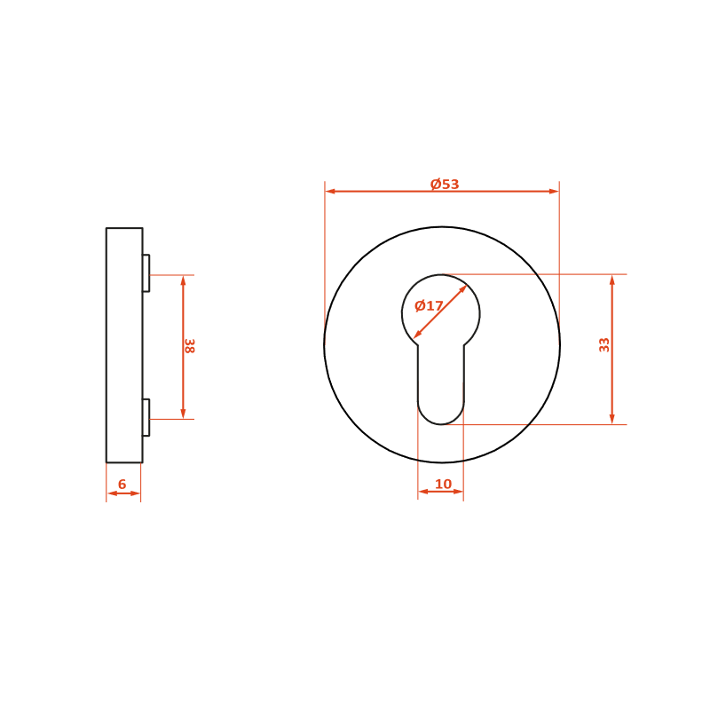 Rozety Okrągłe Wkładka Szyldy do Klamki Wewnętrznej Grafit FIORE