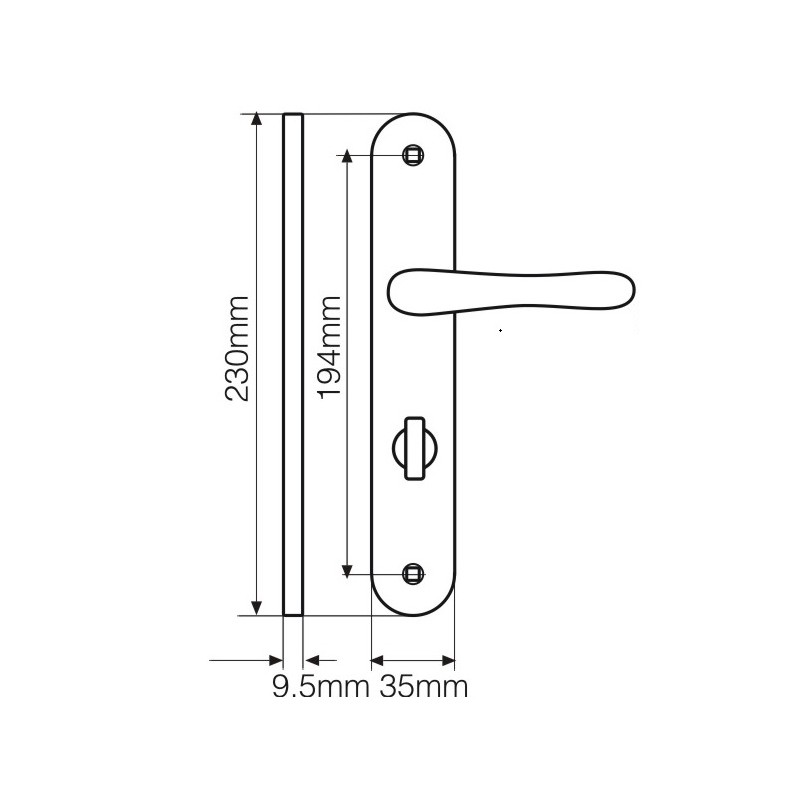 Klamka do Drzwi Wewnętrznych Klamka Wewnętrzna KEKS WC
