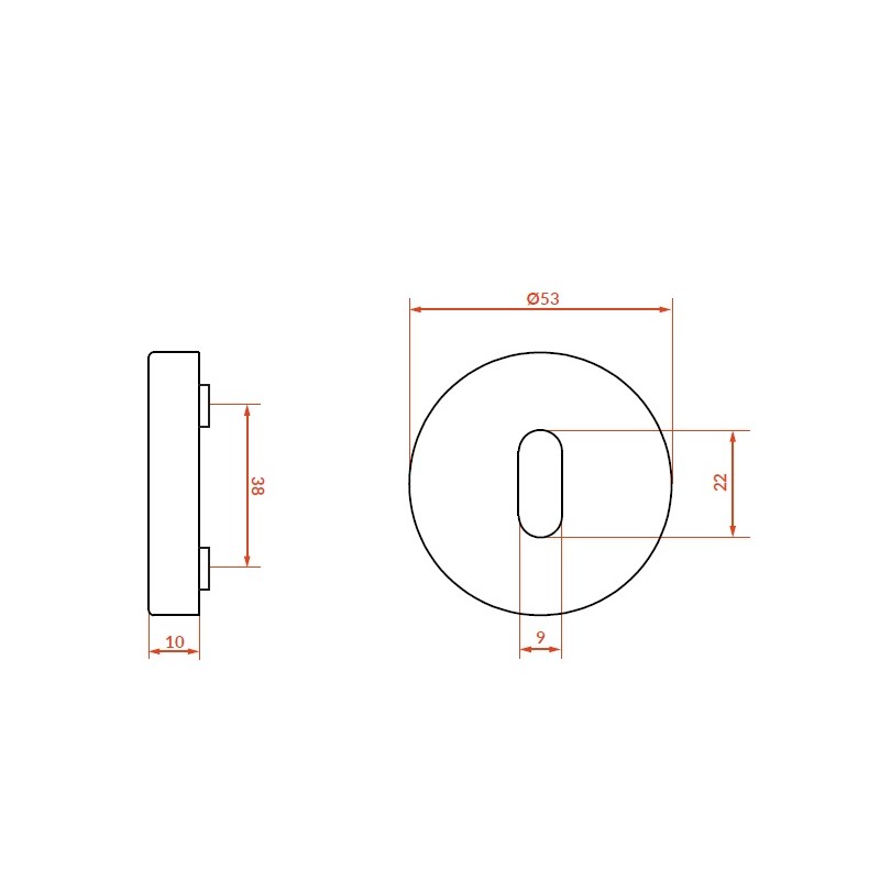 Rozety Okrągłe Klucz Szyldy do Klamki Wewnętrznej Satyna Mat