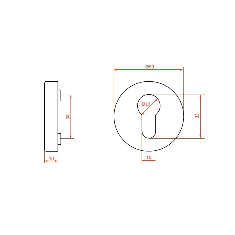 Rozety Okrągłe Wkładka Szyldy do Klamki Wewnętrznej Satyna Mat