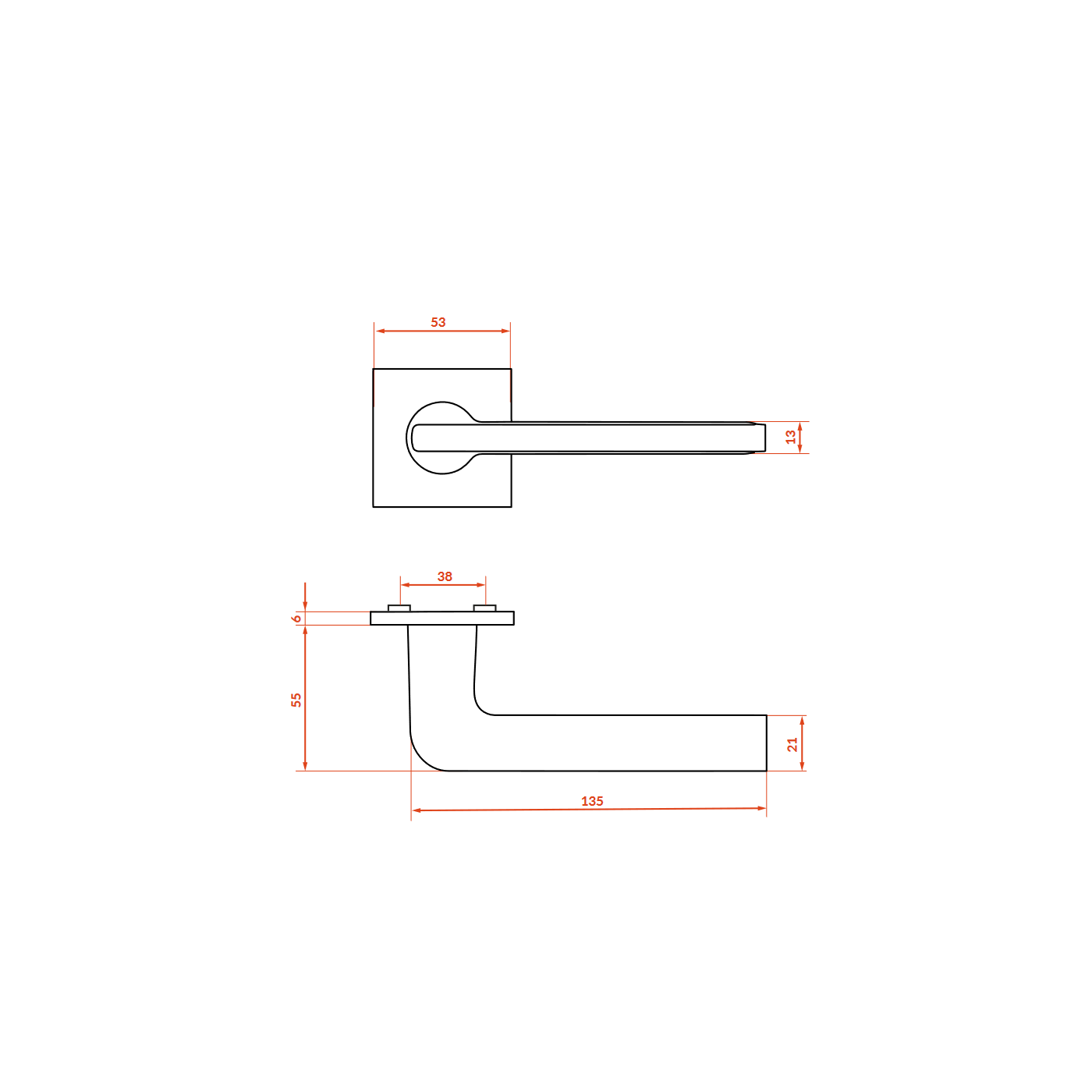 Klamka do Drzwi Wewnętrznych Satynowa SAO
