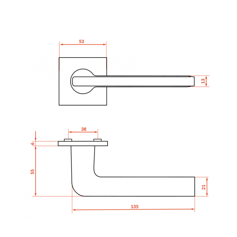 Klamka do Drzwi Wewnętrznych Czarna SAO