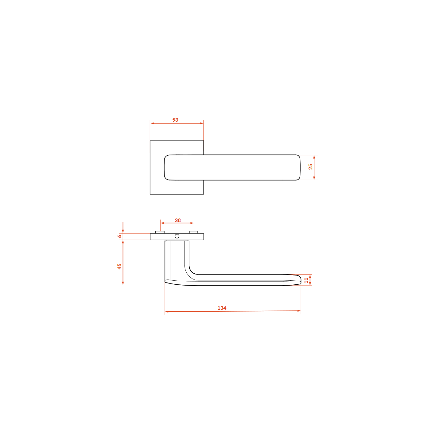 Klamka do Drzwi Wewnętrznych Złota NIAS