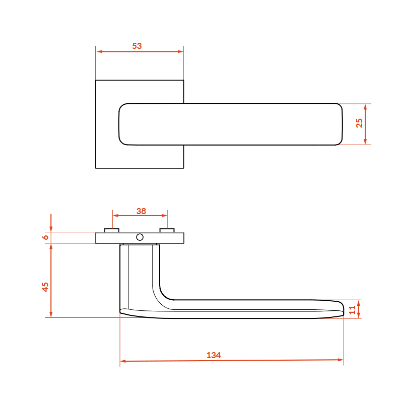 Klamka do Drzwi Wewnętrznych Złota NIAS
