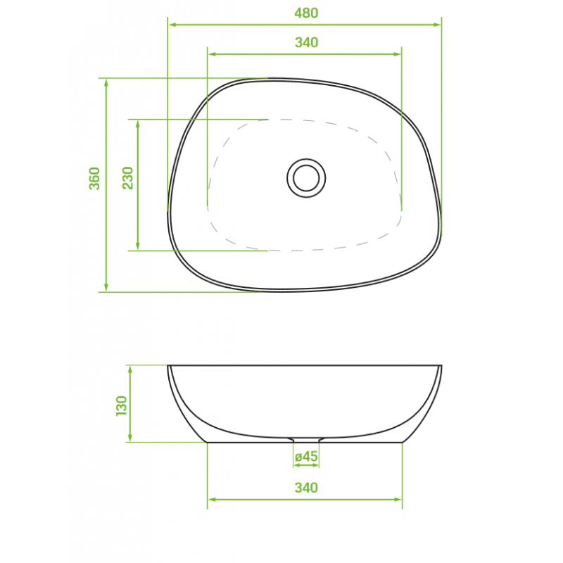 Umywalka Nablatowa Biała Ceramiczna Asymetryczna Laveo Umywalka Nablatowa Biała Ceramiczna Asymetryczna Laveo