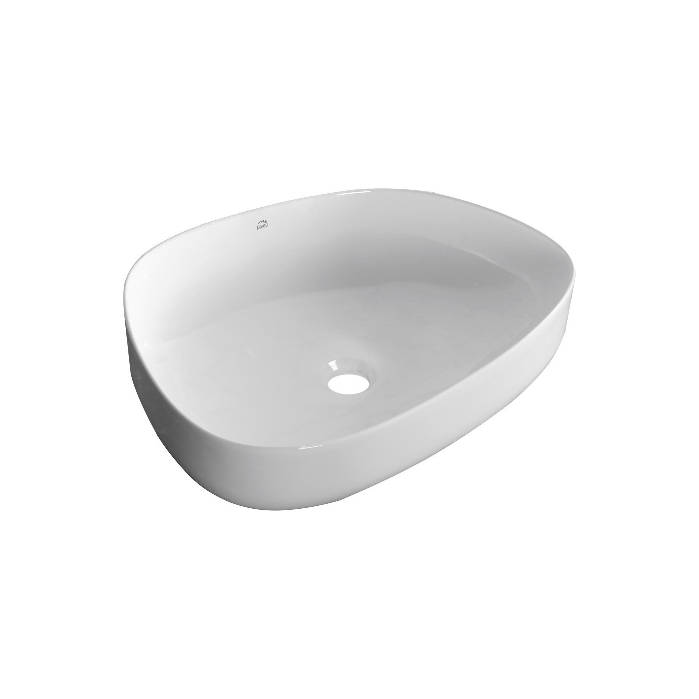 Umywalka Nablatowa Biała Ceramiczna Asymetryczna Laveo Umywalka Nablatowa Biała Ceramiczna Asymetryczna Laveo