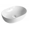 Umywalka Nablatowa Ceramiczna Owalna Biała Lomami