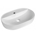 Umywalka Nablatowa Ceramiczna Owalna Biała Lomami