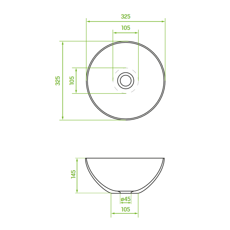 Umywalka Nablatowa Ceramiczna Okrągła Biała SABI