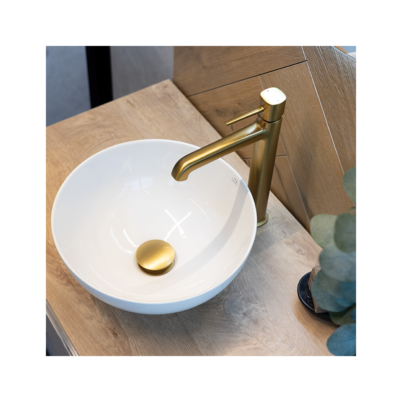 Umywalka Nablatowa Ceramiczna Okrągła Biała SABI