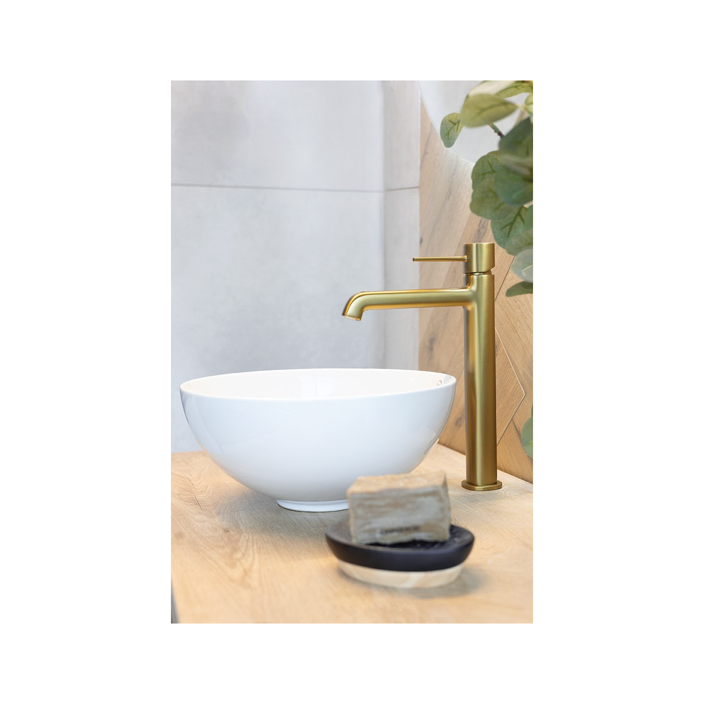 Umywalka Nablatowa Ceramiczna Okrągła Biała SABI