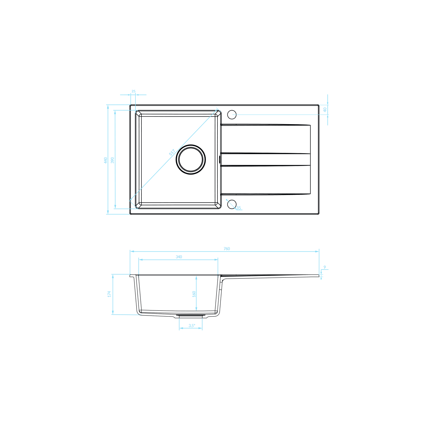 Zlewozmywak Zlew Granitowy Jednokomorowy Szary z Ociekaczem LAUT Zlewozmywak Zlew Granitowy Jednokomorowy Szary z Ociekaczem LAUT