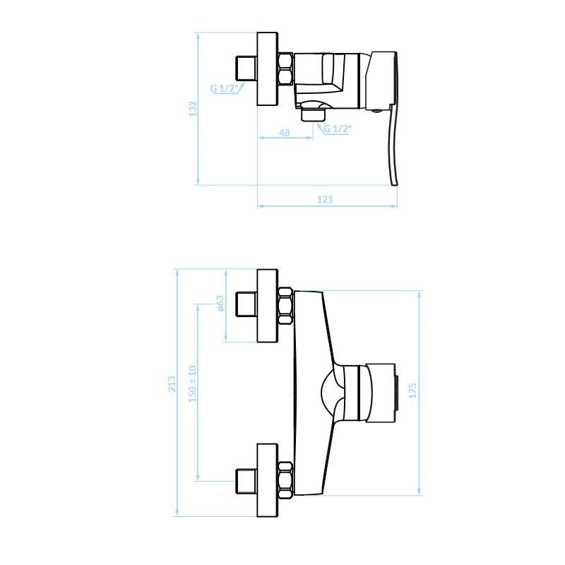 Bateria Natryskowa Madera Czarna Bateria Natryskowa Madera Czarna