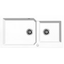 Zlewozmywak Granitowy Dwukomorowy Biały MILOS