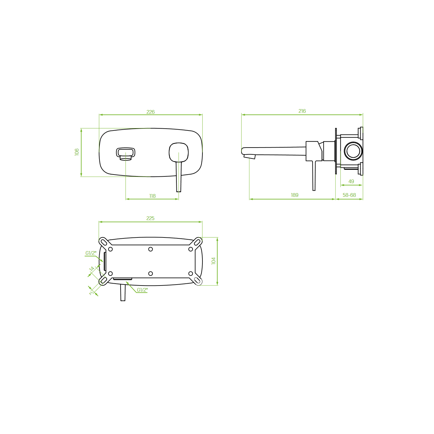 Bateria Umywalkowa Podtynkowa Pola Szczotkowane Złoto
