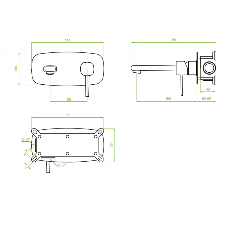 Bateria Umywalkowa Podtynkowa Pola Szczotkowane Złoto
