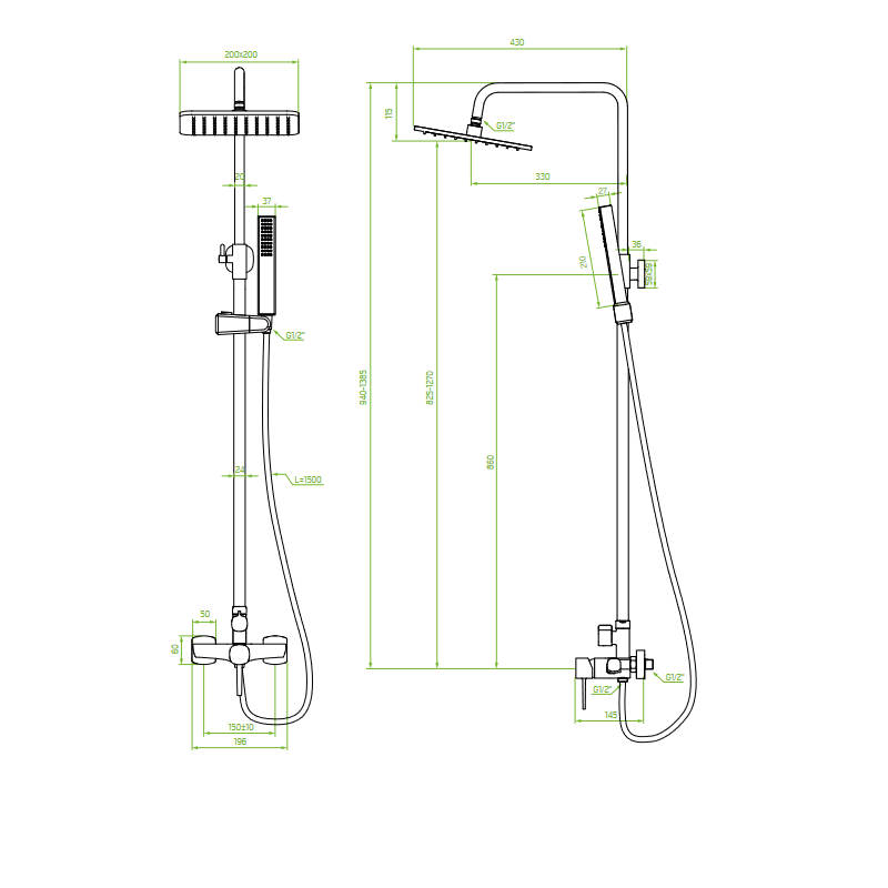 Złota Kolumna Natryskowa z Baterią POLA Złota Kolumna Natryskowa z Baterią POLA