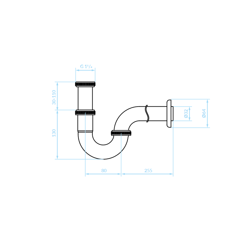 Syfon Umywalkowy Rurowy Biały