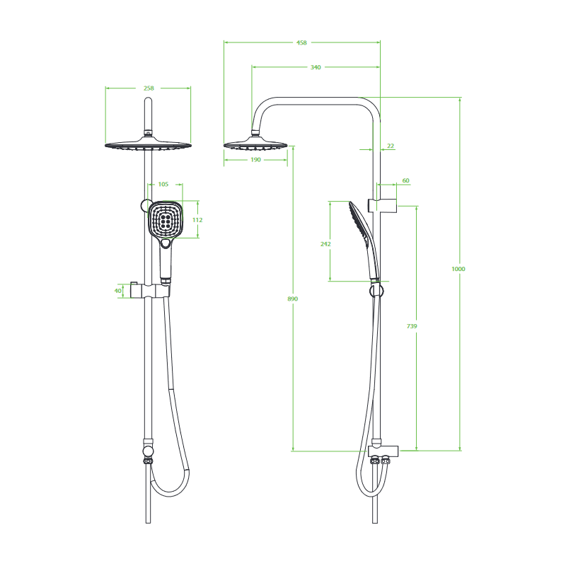 Kolumna Natryskowa Zorita Laveo Chrom / Biała Kolumna Natryskowa Zorita Laveo Chrom / Biała