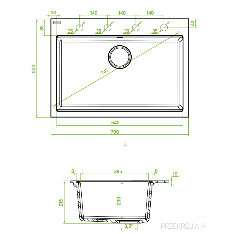 Zlewozmywak Jednokomorowy Granitowy Czarny Zestaw Ociekacz Dozownik Bateria Syfon Zlewozmywak Jednokomorowy Granitowy Czarny Zestaw Ociekacz Dozownik Bateria Syfon