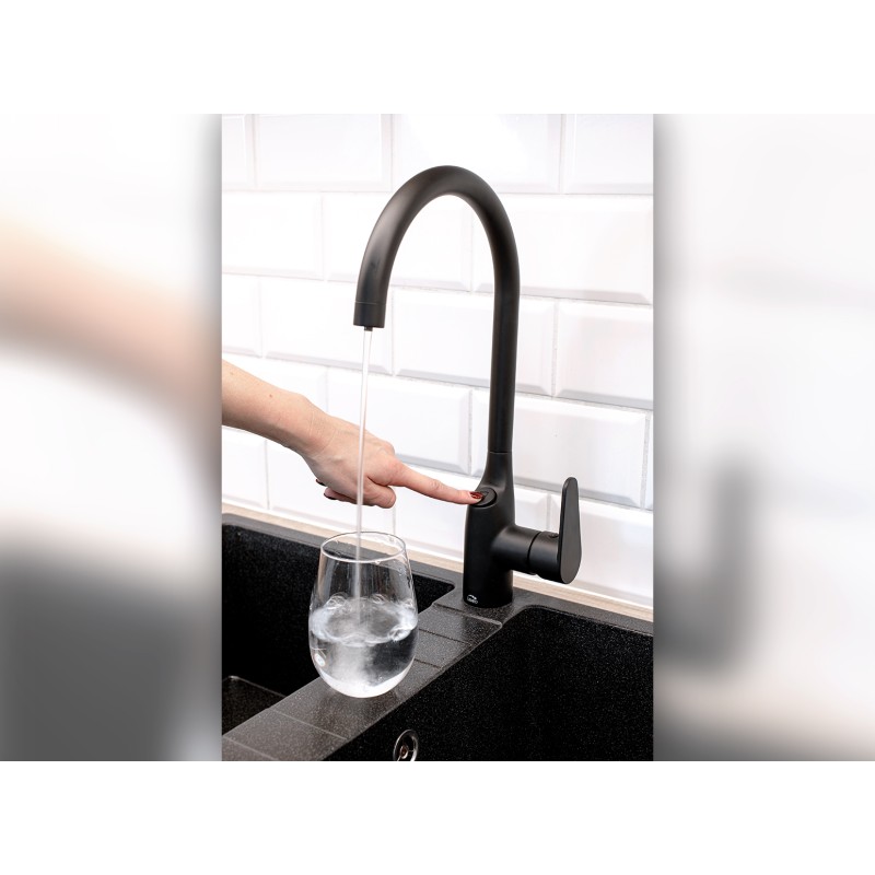 Bateria Zlewozmywakowa z Systemem Filtrującym Amii Czarna Bateria Zlewozmywakowa z Systemem Filtrującym Amii Czarna