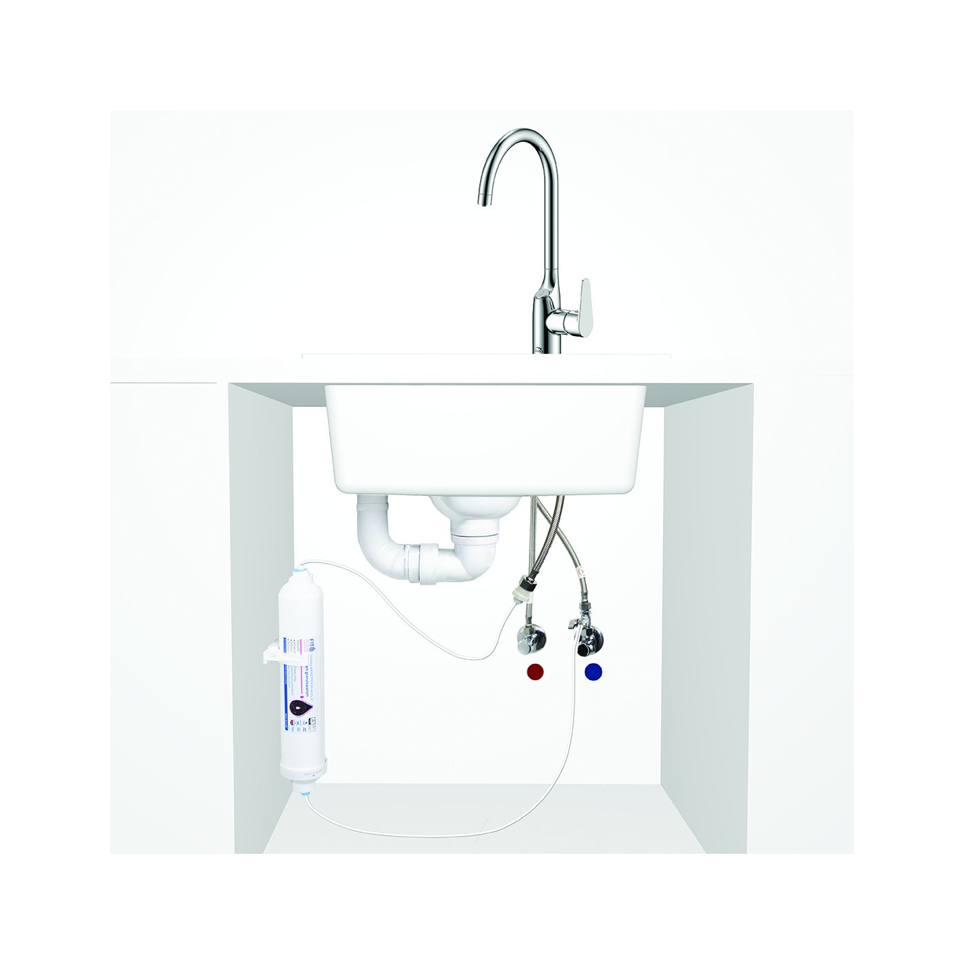 Bateria Zlewozmywakowa z Systemem Filtrującym Amii Czarna Bateria Zlewozmywakowa z Systemem Filtrującym Amii Czarna