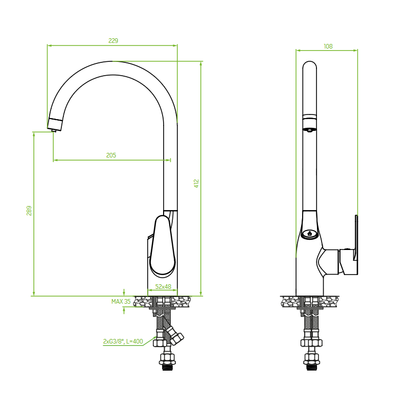 Bateria Zlewozmywakowa z Systemem Filtrującym Amii Chrom Bateria Zlewozmywakowa z Systemem Filtrującym Amii Chrom