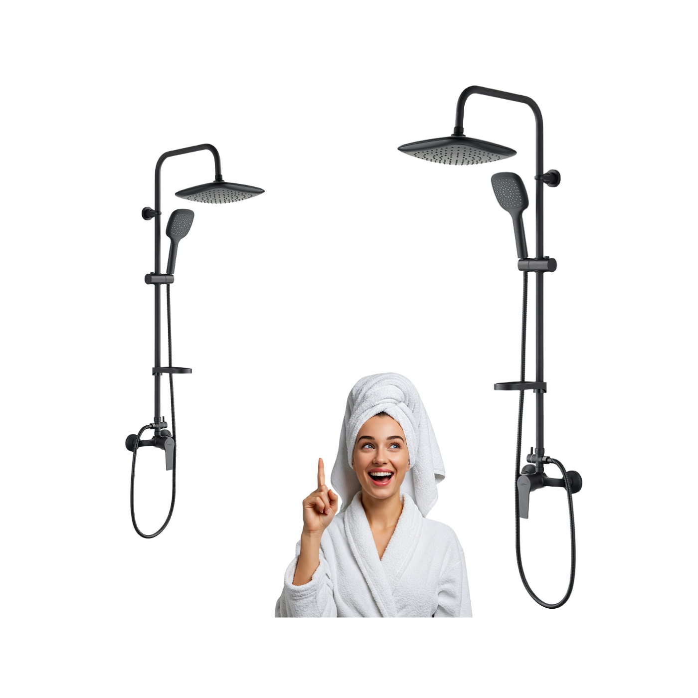 Kolumna Natryskowa z Baterią Czarna FIONA Kolumna Natryskowa z Baterią Czarna FIONA