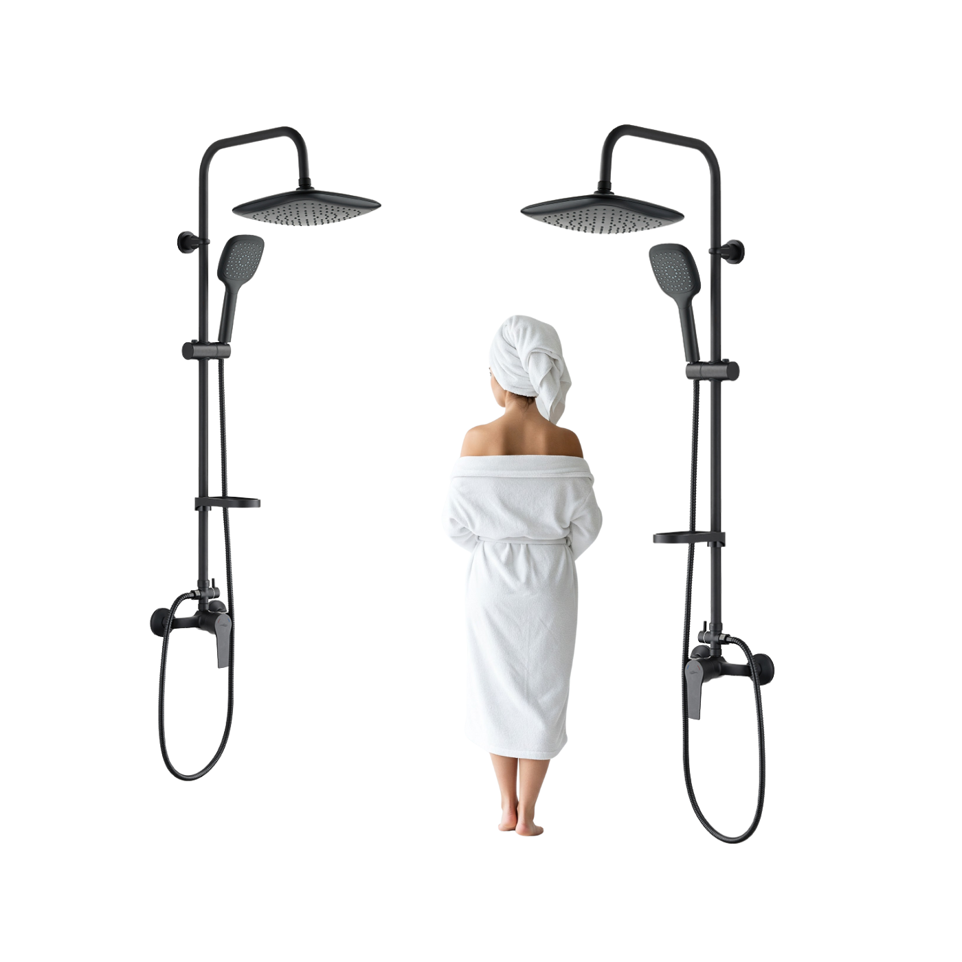 Kolumna Natryskowa z Baterią Czarna FIONA Kolumna Natryskowa z Baterią Czarna FIONA