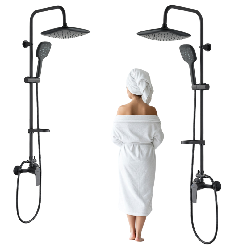 Kolumna Natryskowa z Baterią Czarna FIONA Kolumna Natryskowa z Baterią Czarna FIONA