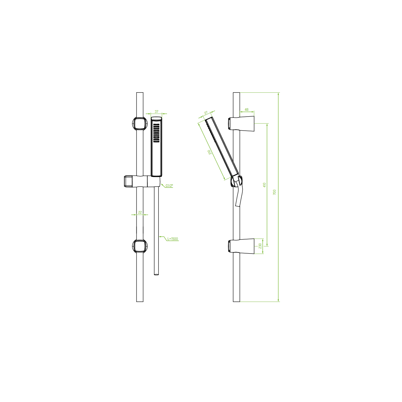 Zestaw Natryskowy na Drążku Zoto Szczotkowane Pola Zestaw Natryskowy na Drążku Zoto Szczotkowane Pola