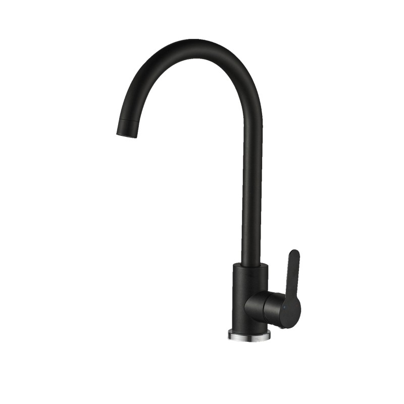 Zlewozmywak Granitowy Jednokomorowy Czarny z Baterią i Syfonem Zestaw