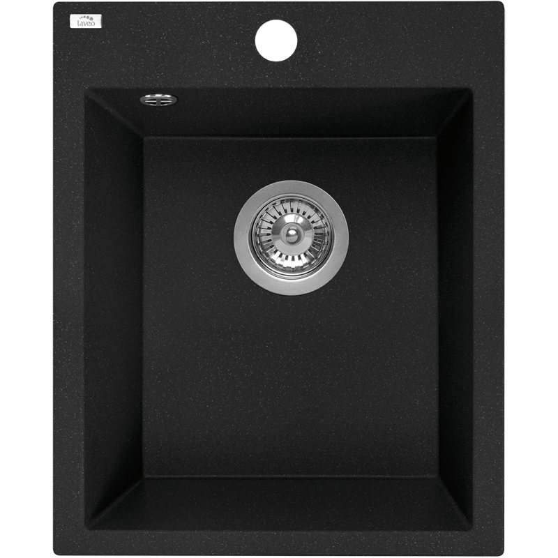 Zlewozmywak Granitowy Jednokomorowy Czarny z Baterią i Syfonem Zestaw Zlewozmywak Granitowy Jednokomorowy Czarny z Baterią i Syfonem Zestaw