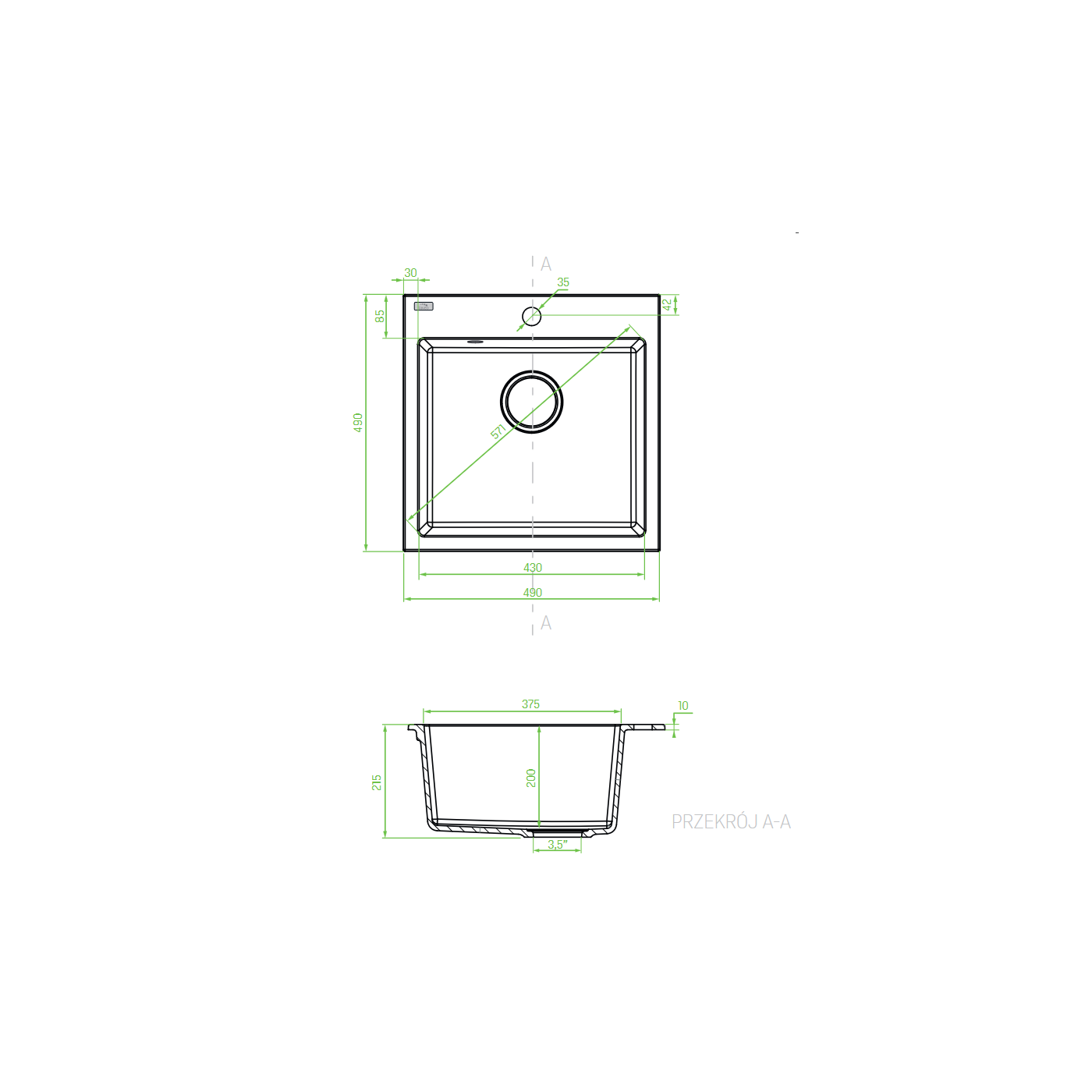 Zlewozmywak Granitowy Jednokomorowy Czarny z Baterią i Syfonem Zestaw Zlewozmywak Granitowy Jednokomorowy Czarny z Baterią i Syfonem Zestaw