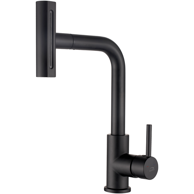 Bateria Zlewozmywakowa Stojąca z Wyciąganą Wielofunkcyjną Wylewką Rotaro Czarna Bateria Zlewozmywakowa Stojąca z Wyciąganą Wielofunkcyjną Wylewką Rotaro Czarna