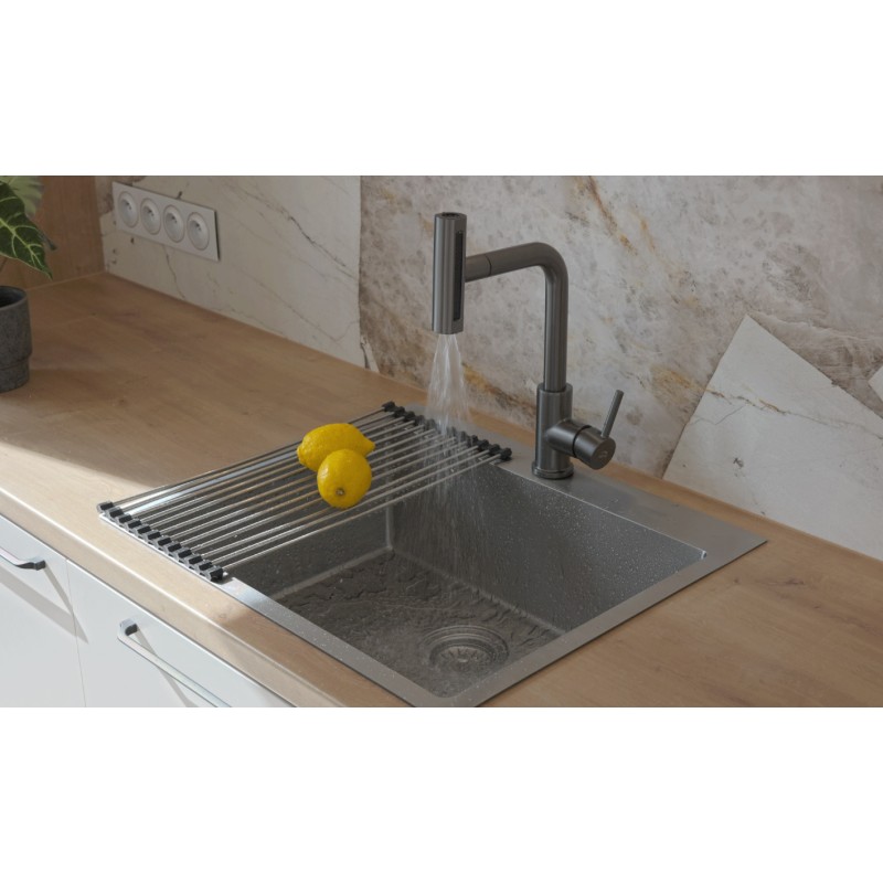 Bateria Zlewozmywakowa Stojąca z Wyciąganą Wielofunkcyjną Wylewką Rotaro Czarna Bateria Zlewozmywakowa Stojąca z Wyciąganą Wielofunkcyjną Wylewką Rotaro Czarna