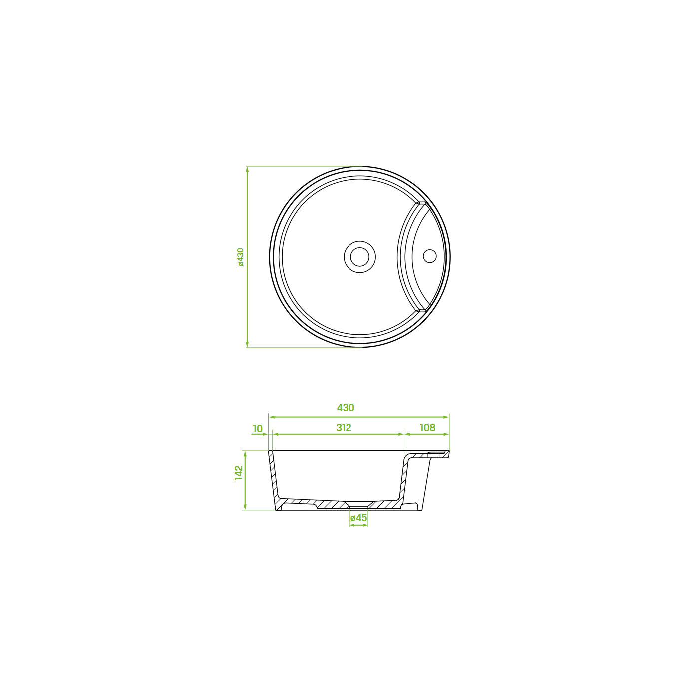 Umywalka Nablatowa Granitowa Umywalka Czarna do Łazienki Laveo Cliff