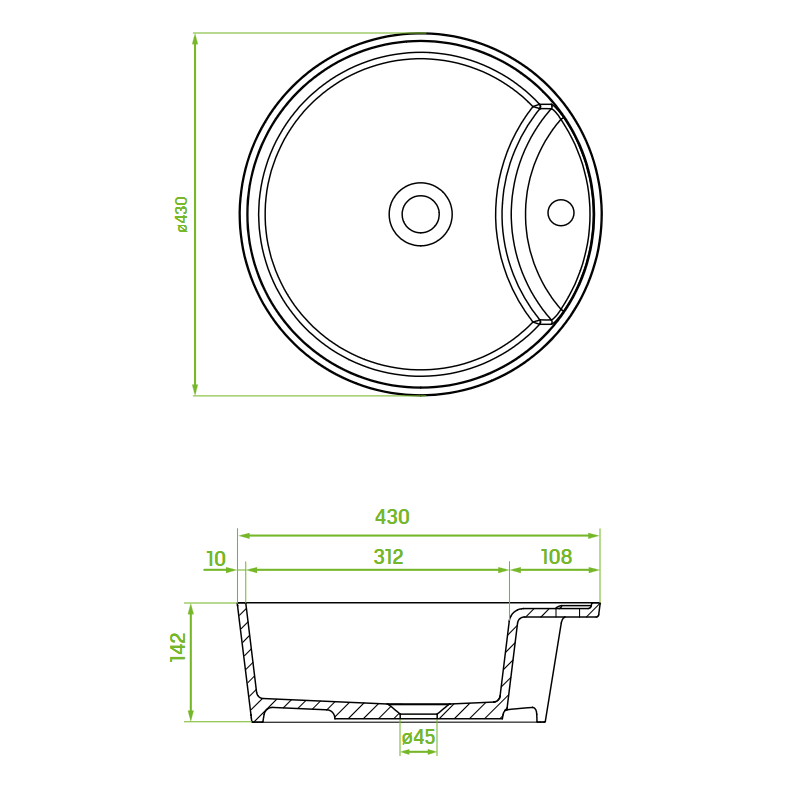 Umywalka Nablatowa Granitowa Umywalka Czarna do Łazienki Laveo Cliff